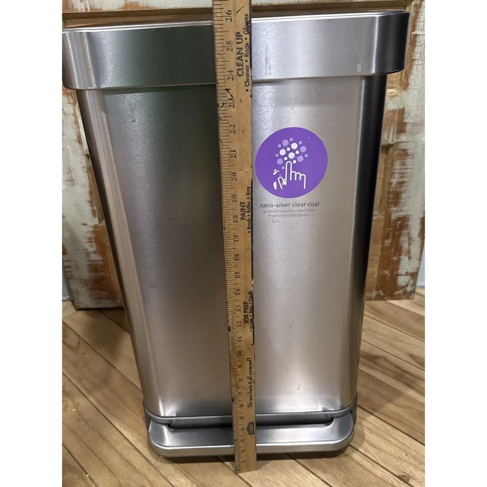 Simplehuman Stainless Steel Step Trash Can Liner Pocket Trash Can 45L